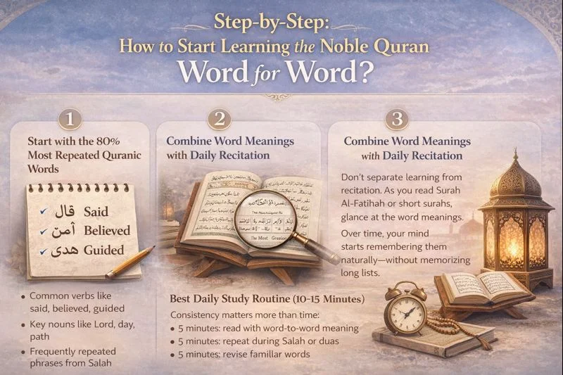 Step-by-Step How to Start Learning the Noble Quran Word for Word
